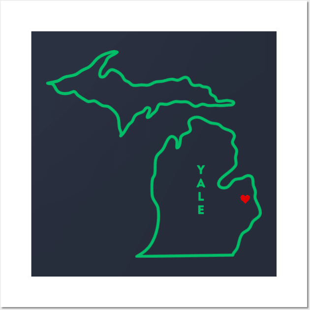 Yale MI Love (Green) Wall Art by TorrezvilleTees